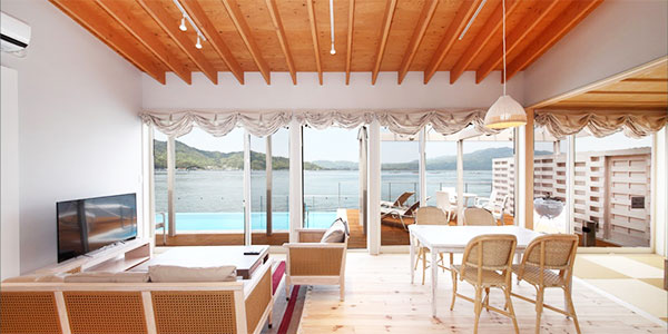 お部屋からも宮津湾を一望